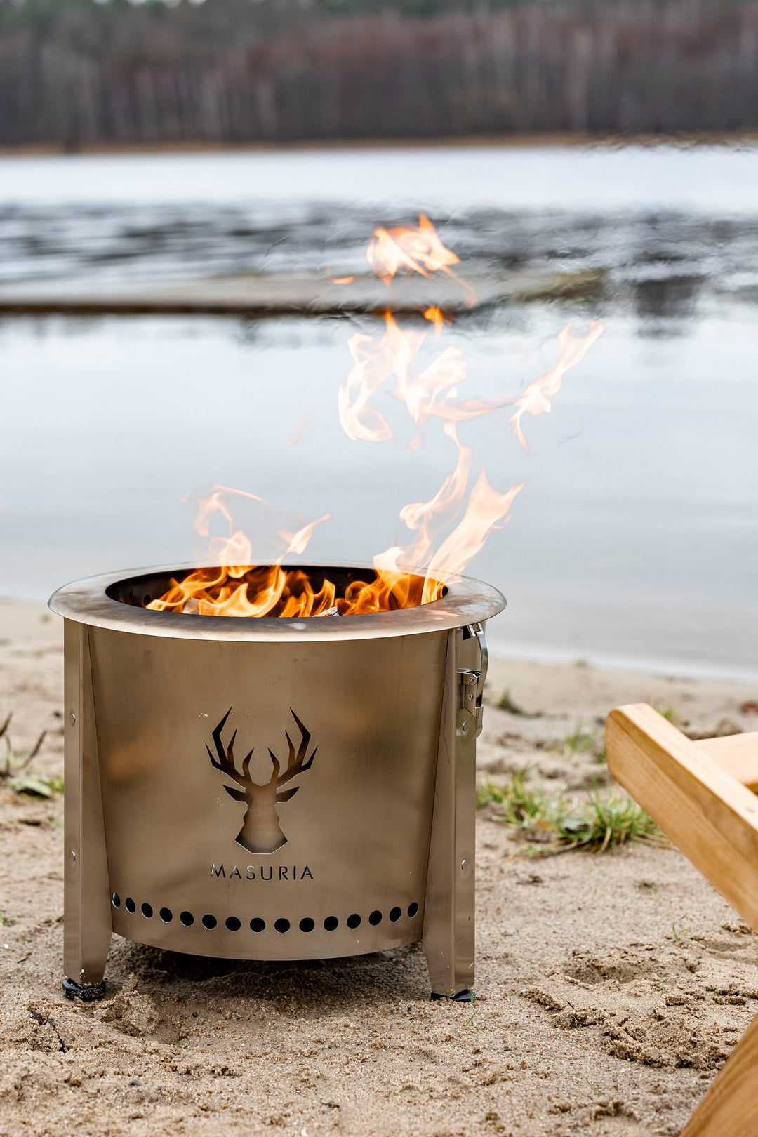 Alpha Camp Trail Kit | Portable Smokeless Fire Pit | Silver