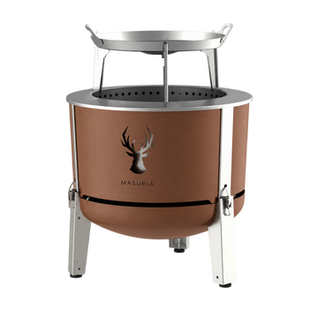 Alpha 600 Grill Plate Set | Smokeless Fire Pit + Grill Plate | Terra Brown