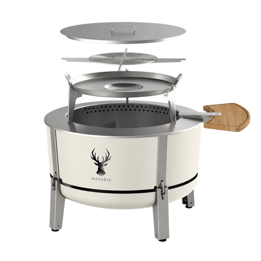 Alpha 800 Grill Master Kit | BBQ Fire Pit Set | Ivory Frost