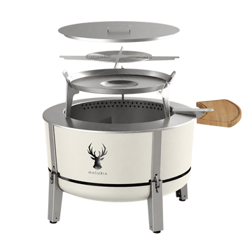 Alpha 800 Grill Master Kit | BBQ Fire Pit Set | Ivory Frost