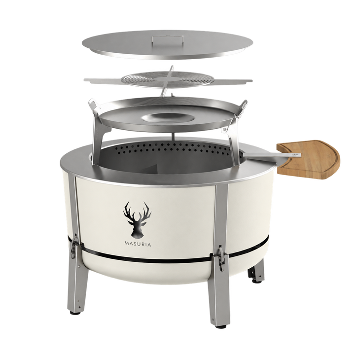 Alpha 800 Grill Master Kit | BBQ Fire Pit Set | Ivory Frost