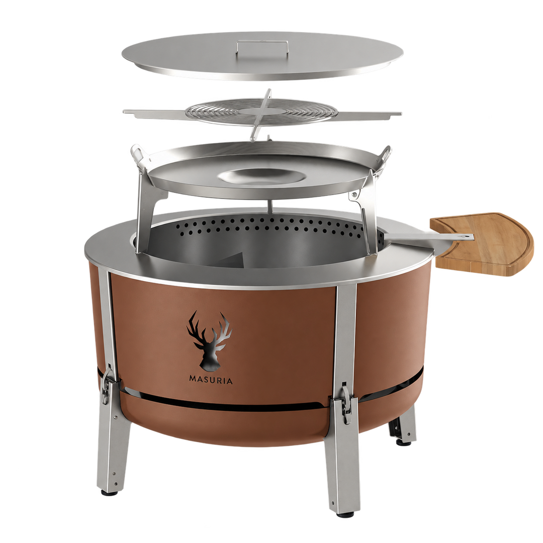 Alpha 800 Grill Master Kit | BBQ Fire Pit Set | Terra Brown