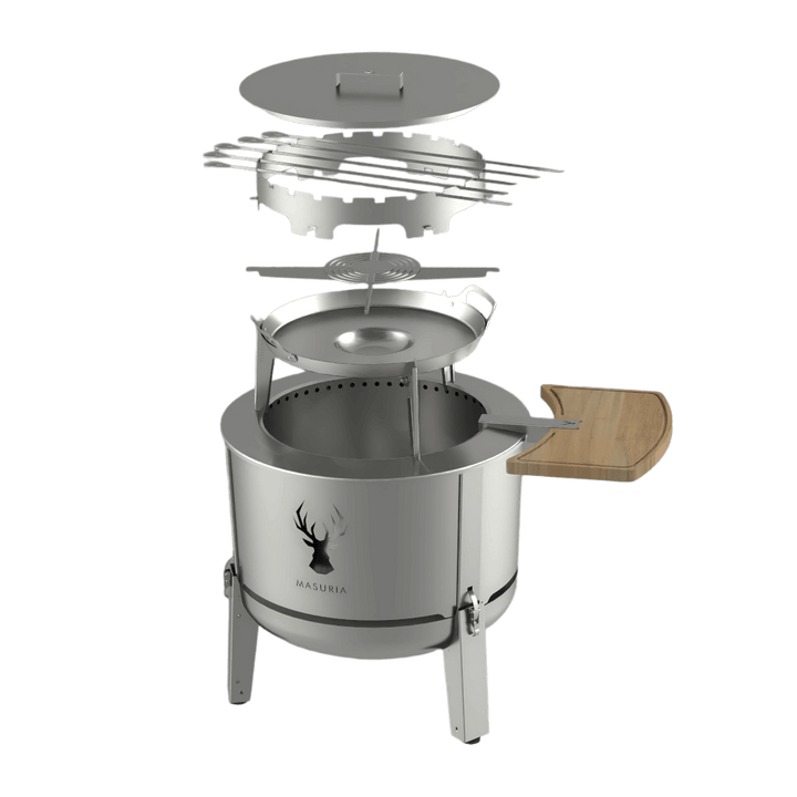 Alpha 600 Chef Kit – Complete Culinary Set with Smokeless Fire Pit | Masuria Wild – Masuria Wild | smokeless fire pit, outdoor chair (rauchfreies Feuerstelle, Gartenstuhl)