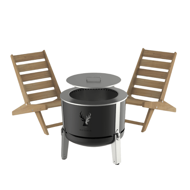 Alpha 600 Patio Set – Garden Lounge Set with Smokeless Fire Pit | Masuria Wild – Masuria Wild | smokeless fire pit, outdoor chair (rauchfreies Feuerstelle, Gartenstuhl)