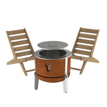 Alpha 600 Patio Set – Garden Lounge Set with Smokeless Fire Pit | Masuria Wild – Masuria Wild | smokeless fire pit, outdoor chair (rauchfreies Feuerstelle, Gartenstuhl)