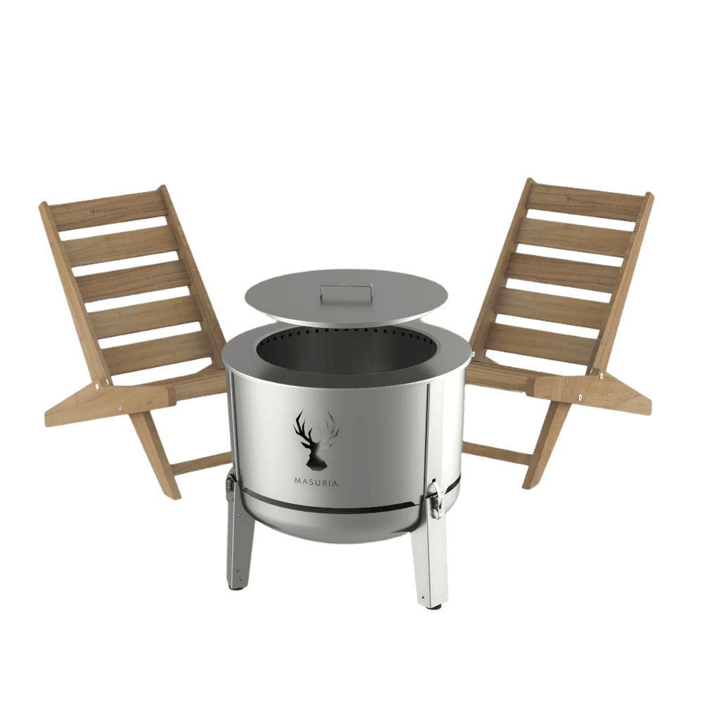 Alpha 600 Patio Set – Garden Lounge Set with Smokeless Fire Pit | Masuria Wild – Masuria Wild | smokeless fire pit, outdoor chair (rauchfreies Feuerstelle, Gartenstuhl)