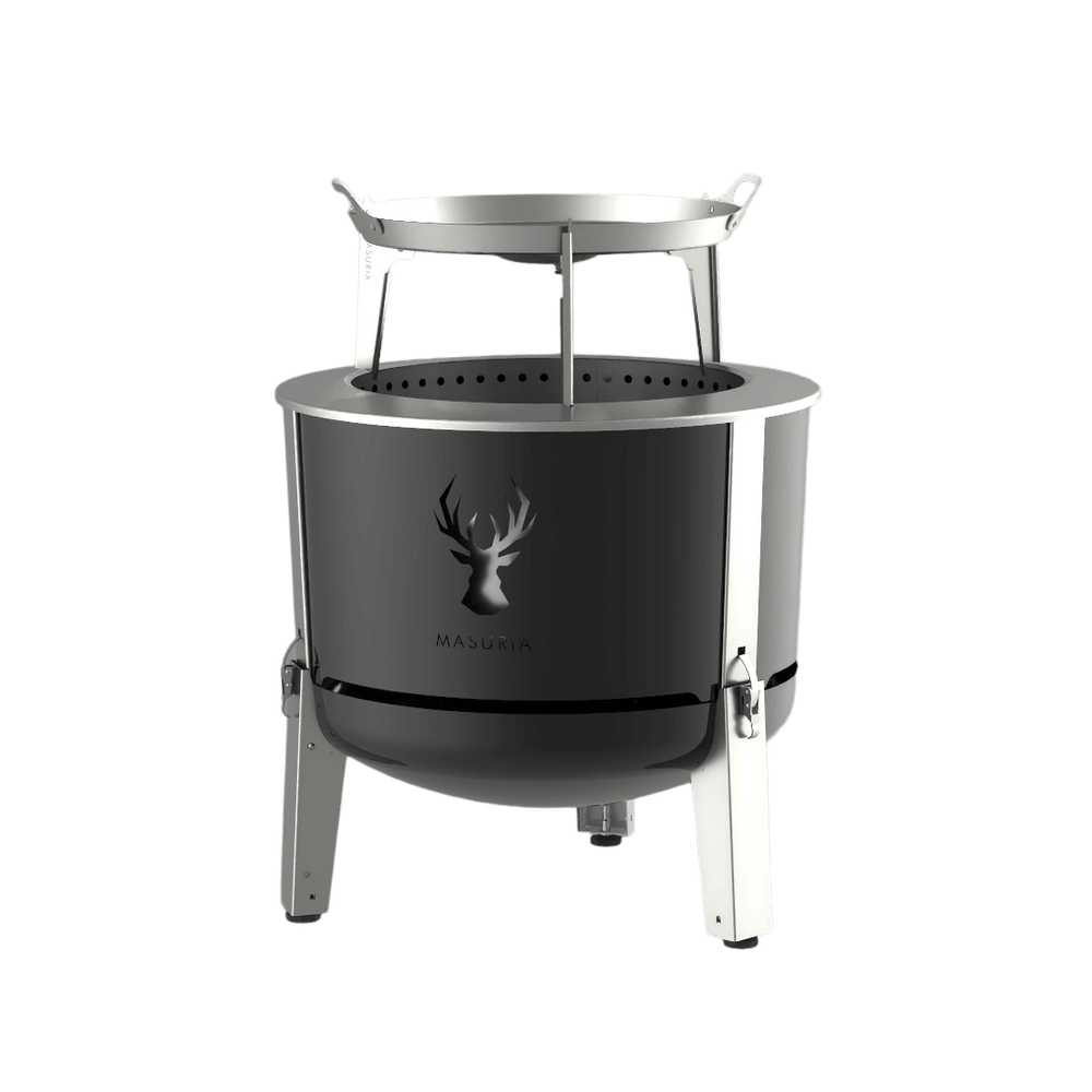 Alpha 600 Plancha Set – Smokeless Fire Pit with Multifunctional Plancha | Masuria Wild – Masuria Wild | smokeless fire pit, outdoor chair (rauchfreies Feuerstelle, Gartenstuhl)