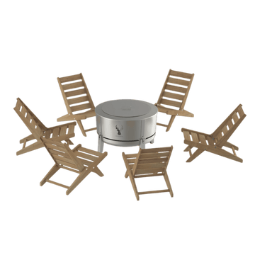 Alpha 800 Gathering Set – Smokeless Fire Pit Set for 6 | Masuria Wild – Masuria Wild | smokeless fire pit, outdoor chair (rauchfreies Feuerstelle, Gartenstuhl)
