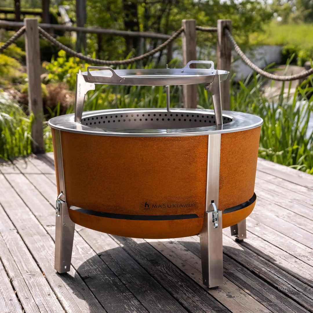 Alpha 800 – Premium Smokeless Fire Pit 80 cm | Masuria Wild – Masuria Wild | smokeless fire pit, outdoor chair (rauchfreies Feuerstelle, Gartenstuhl)