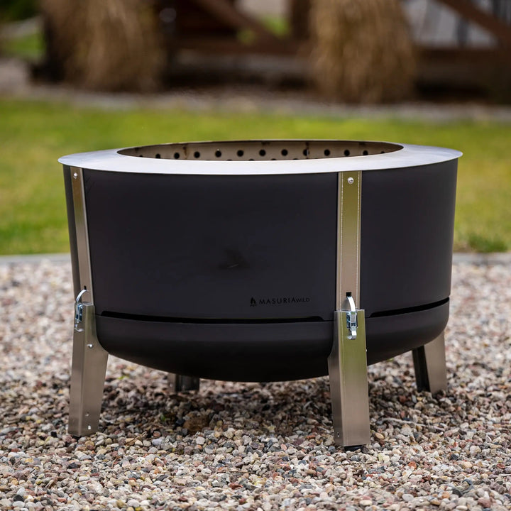 Alpha 800 – Premium Smokeless Fire Pit 80 cm | Masuria Wild – Masuria Wild | smokeless fire pit, outdoor chair (rauchfreies Feuerstelle, Gartenstuhl)