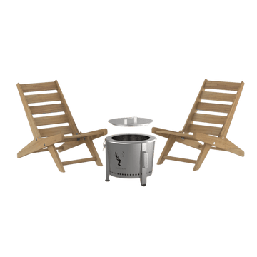 Alpha Camp Chair Set – Smokeless Fire Pit with 2 Folding Chairs | Masuria Wild – Masuria Wild | smokeless fire pit, outdoor chair (rauchfreies Feuerstelle, Gartenstuhl)