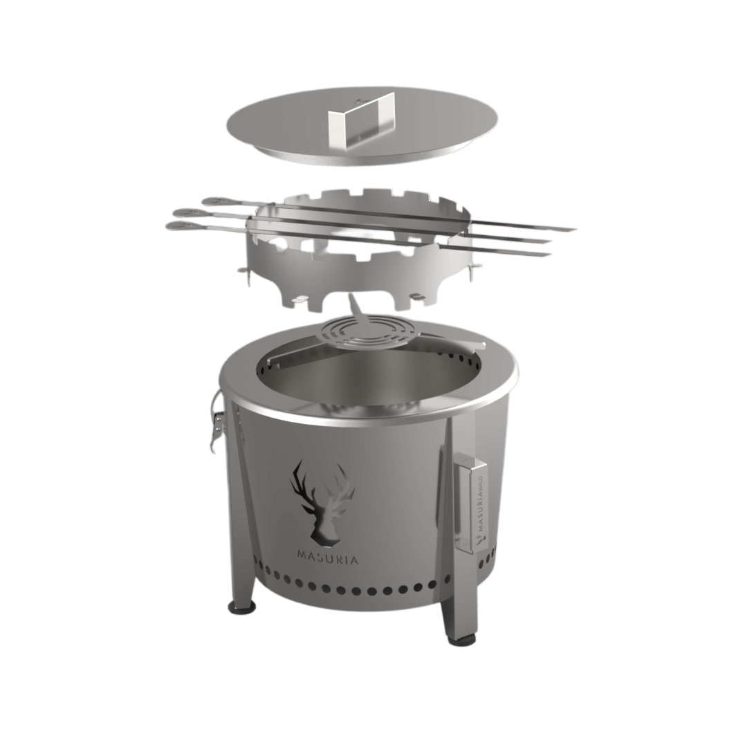 Alpha Camp Cook Kit | Outdoor Cooking Fire Pit Set | Silver – MASURIA WILD