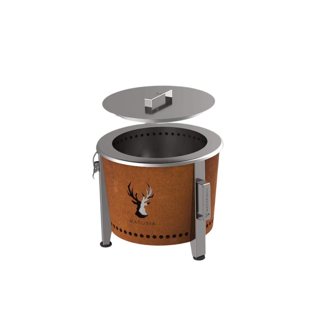 Alpha Camp Trail Kit – smokeless fire pit with lid | Masuria Wild – Masuria Wild | smokeless fire pit, outdoor chair (rauchfreies Feuerstelle, Gartenstuhl)