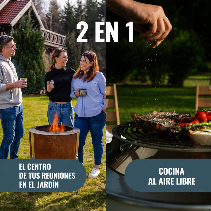 
Un brasero para reunirse en el jardín y cocinar al aire libre con los accesorios adecuados